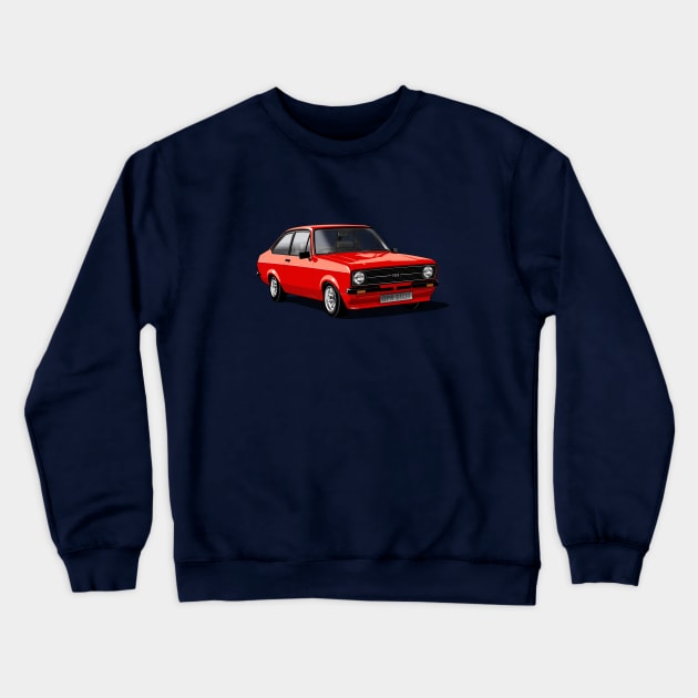 Ford Escort Mk 2 in red Crewneck Sweatshirt by candcretro